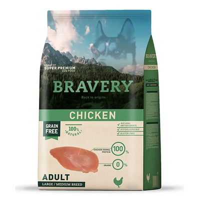 Bravery Adulto Large/Medium Breeds Chicken 12 kg