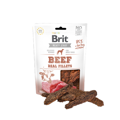 Brit Care Meaty Jerky Beef Fillets Dog 80 g