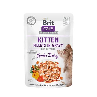 Brit Care Cat Kitten Fillets In Gravy & Tender Turkey 85 g