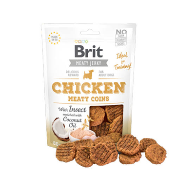 Brit Care Meaty Jerky Chicken With Insect Meat Coins 80 g