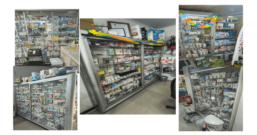 Farmacia en sucursal de Perro Loco