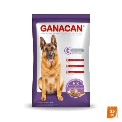 Ganacan Perro Adulto Mix Carne 25 kg