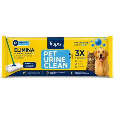 Pet Urine Clean Humedo Enzimatico Traper X12 12 Unidades